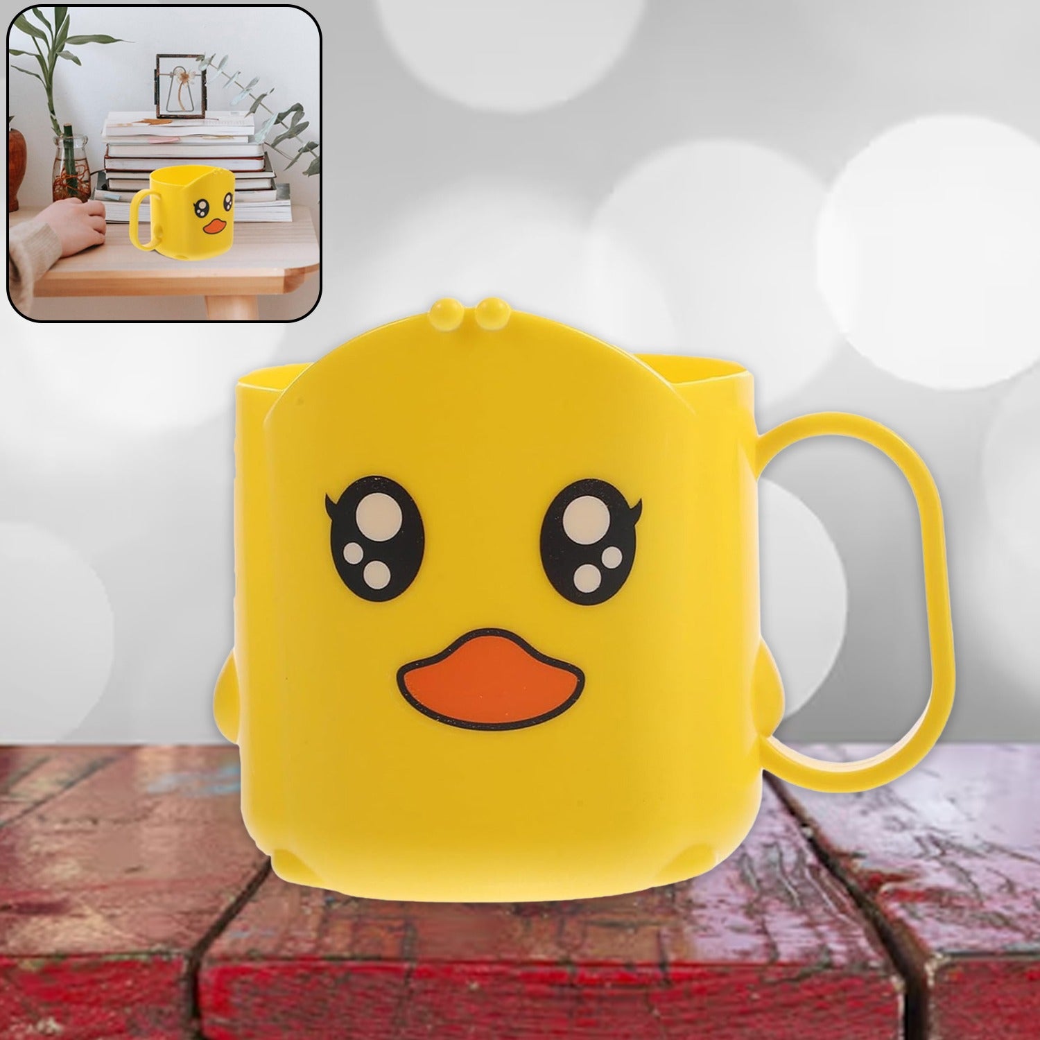 Colorful cartoon plastic toothbrush cup by Wukusy, versatile for bathroom or kitchen use, holds toothbrushes and small items.