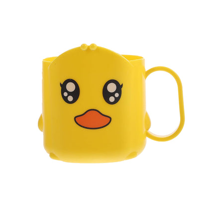 Colorful cartoon plastic toothbrush cup by Wukusy, ideal for holding toothbrushes and bathroom organization in home and kitchen.