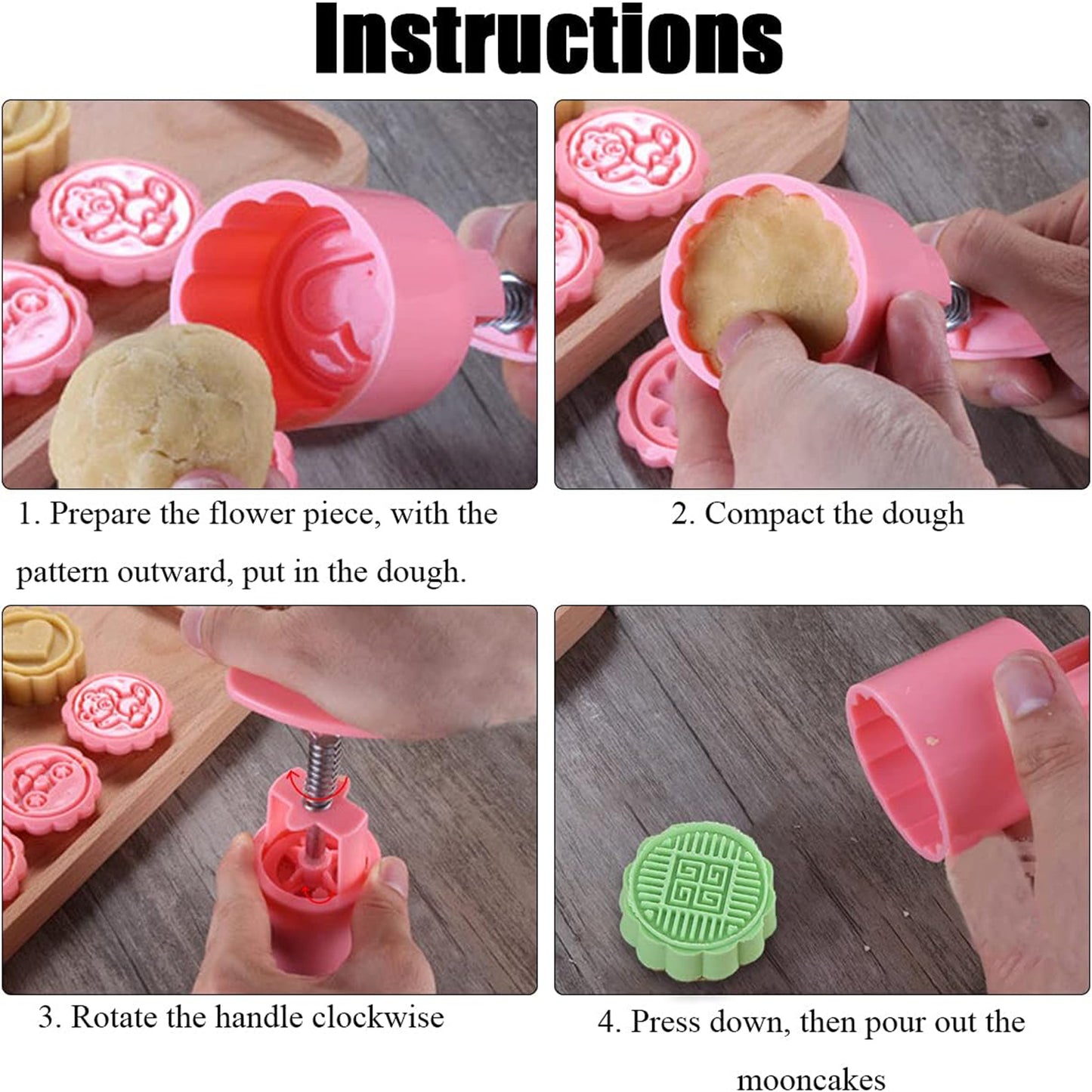 Wukusy multipurpose cookie and biscuit stamp mold set with press handle for home baking, featuring various decorative designs.