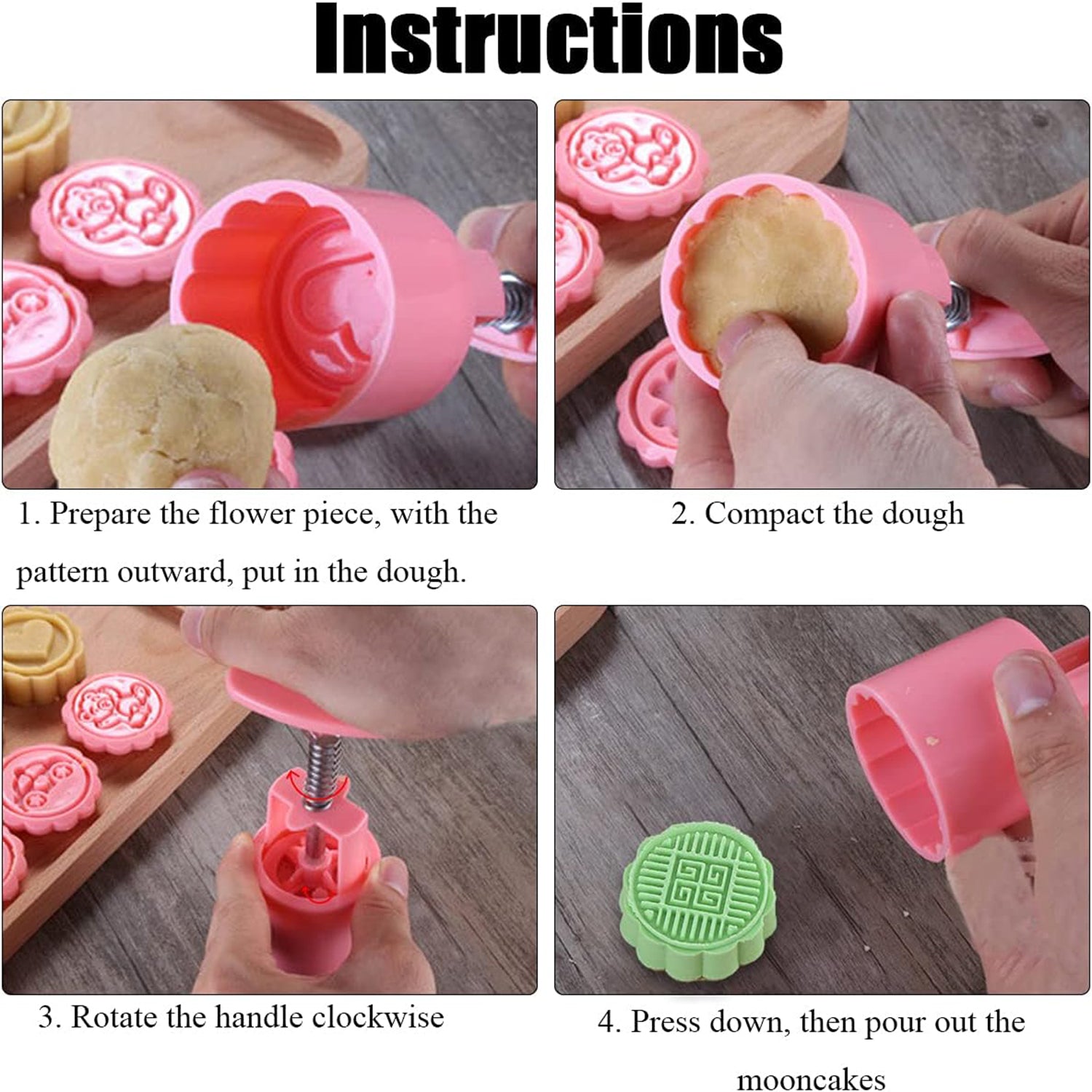 Wukusy multipurpose cookie and biscuit stamp mold set with press handle for home baking, featuring various decorative designs.