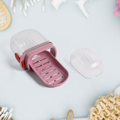 Wukusy plastic soap dish with transparent dust-proof lid, multipurpose kitchen accessory for organizing soap and preventing dust.