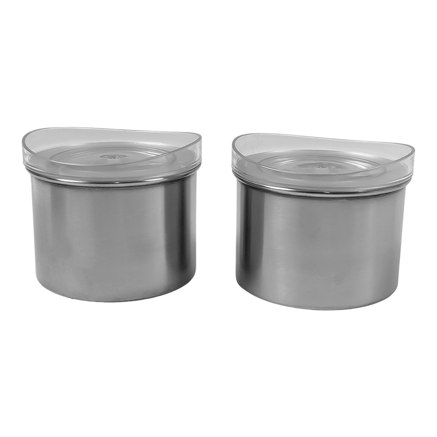 Wukusy stainless steel airtight containers with see-through lids, 2-pack, 500ml for kitchen storage and organization.