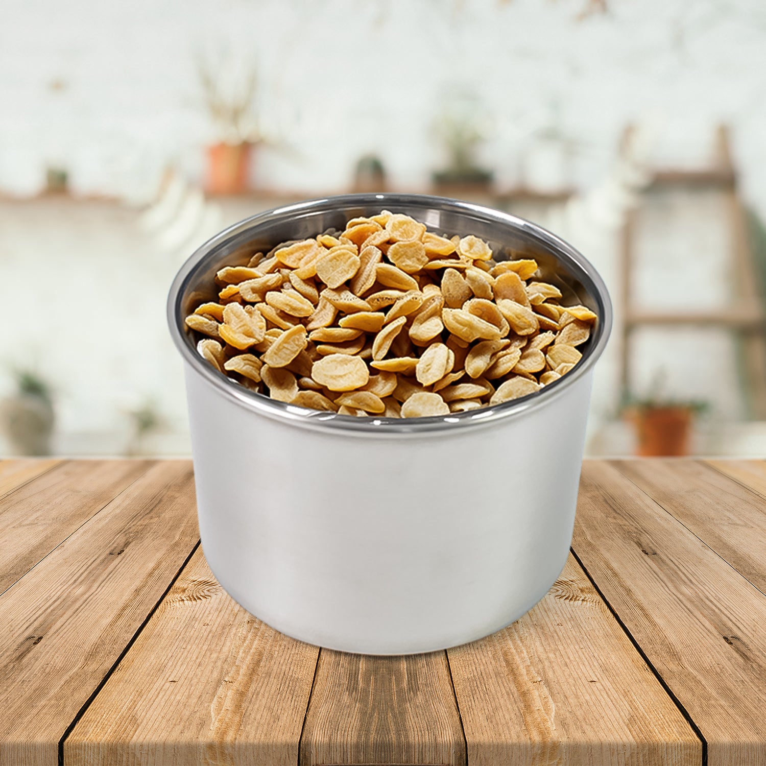 Wukusy stainless steel airtight containers with see-through lids, 2-pack, 500ml storage jars for kitchen organization.