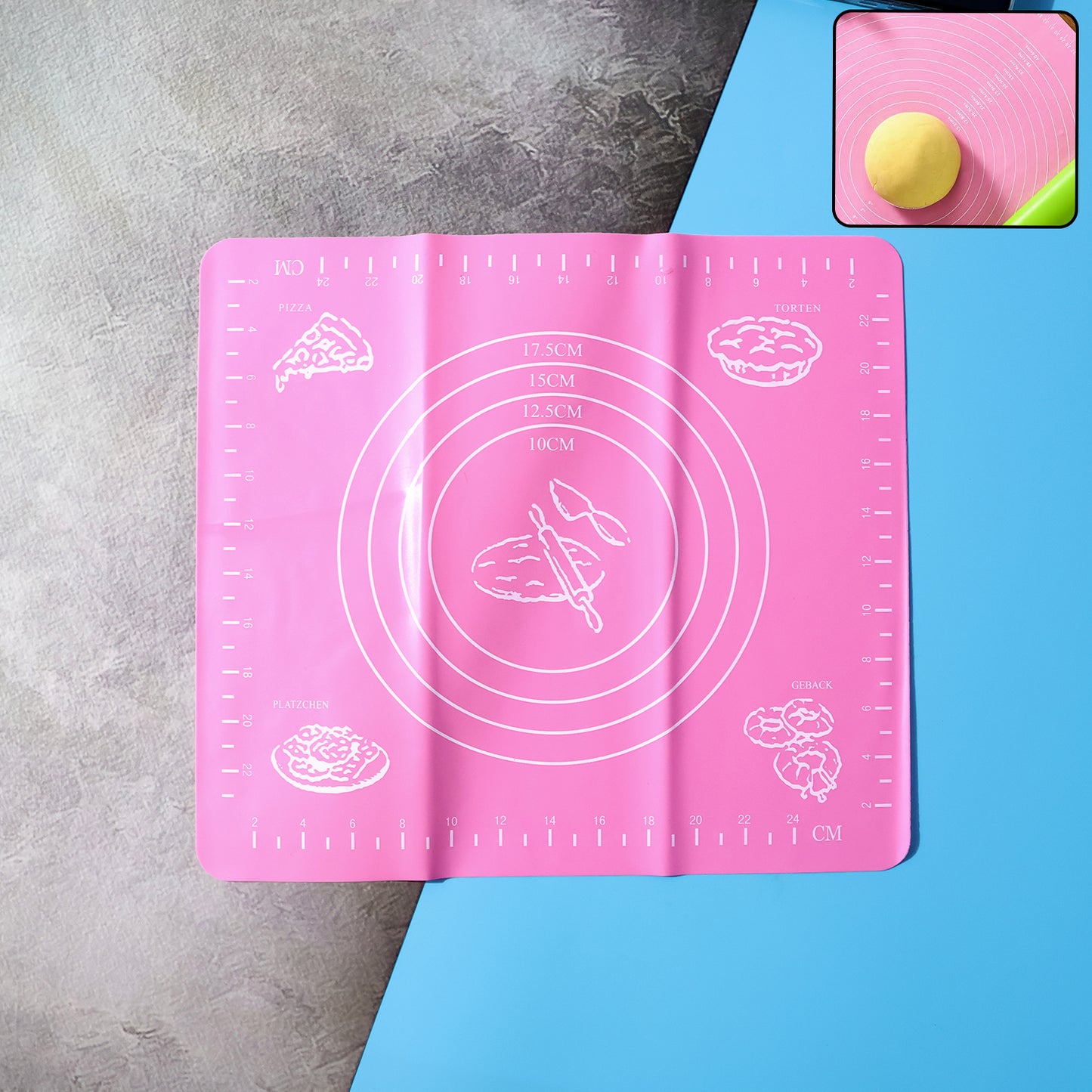 Wukusy non-stick dough rolling and baking mat, 29x26 cm, designed for home kitchen use, ideal for rolling dough and baking prep.