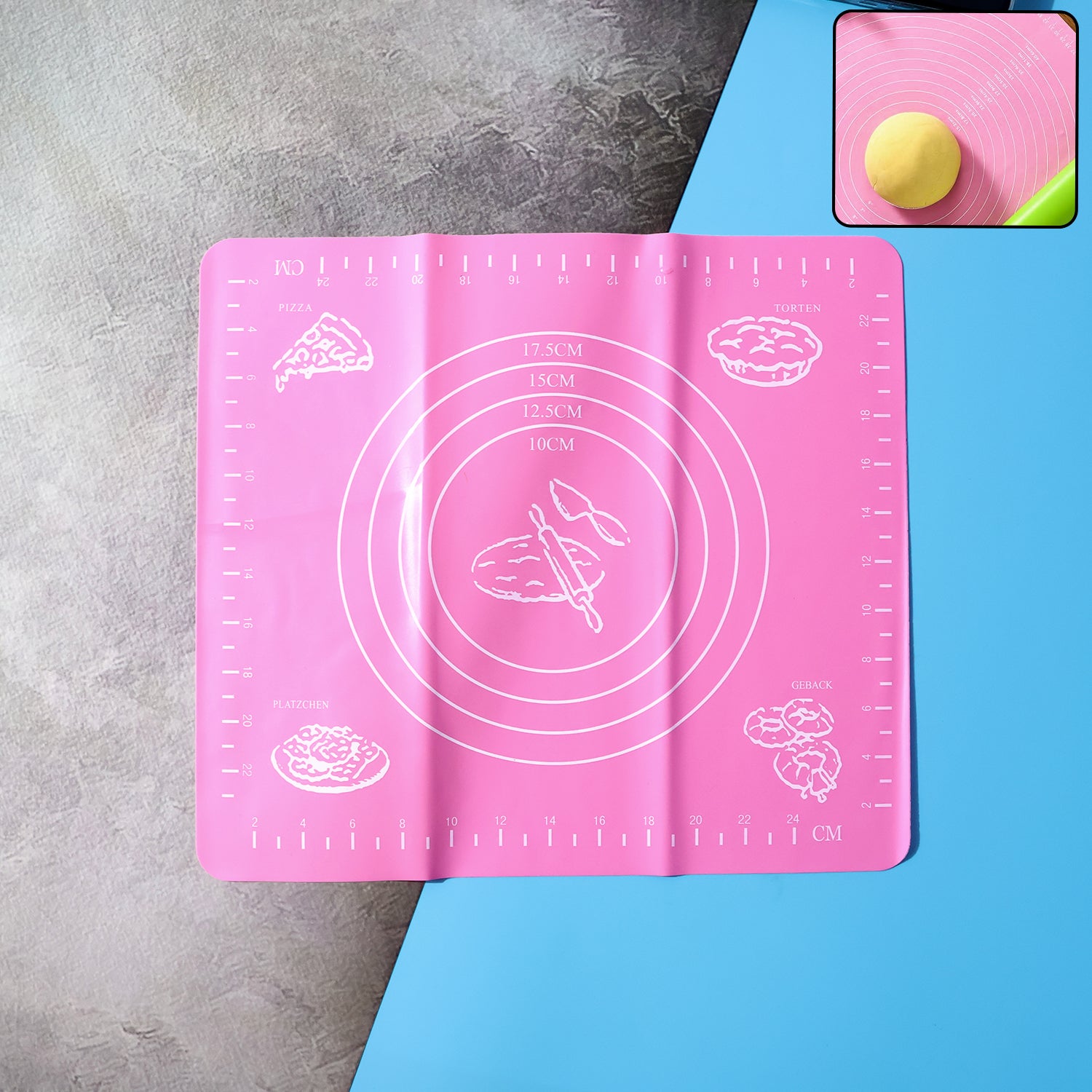 Wukusy non-stick dough rolling and baking mat, 29x26 cm, designed for home kitchen use, ideal for rolling dough and baking prep.