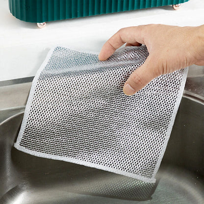 Wukusy microfiber cloth scrubber, 19x19 cm, one-sided multipurpose cleaning cloth for home and kitchen use