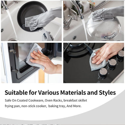 Wukusy microfiber cloth scrubber, one-sided, 20x20 cm, ideal for cleaning kitchen and home surfaces.