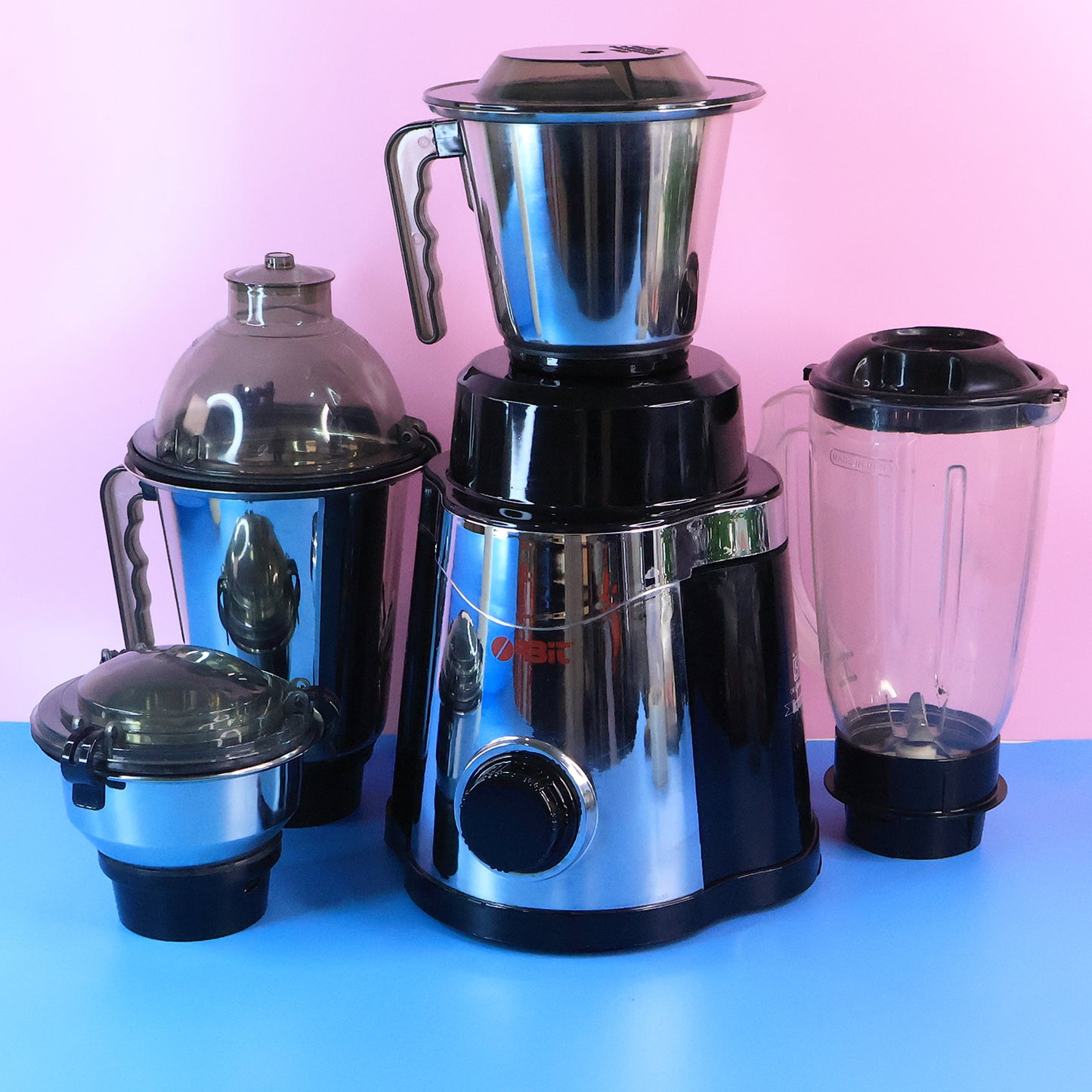Wukusy Orbit heavy-duty 1 HP mixer grinder with four multipurpose jars, designed for efficient home and kitchen use