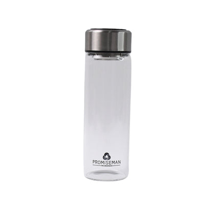 Wukusy outdoor sport glass water bottle with steel lid, 500 ml capacity, ideal for home and outdoor activities