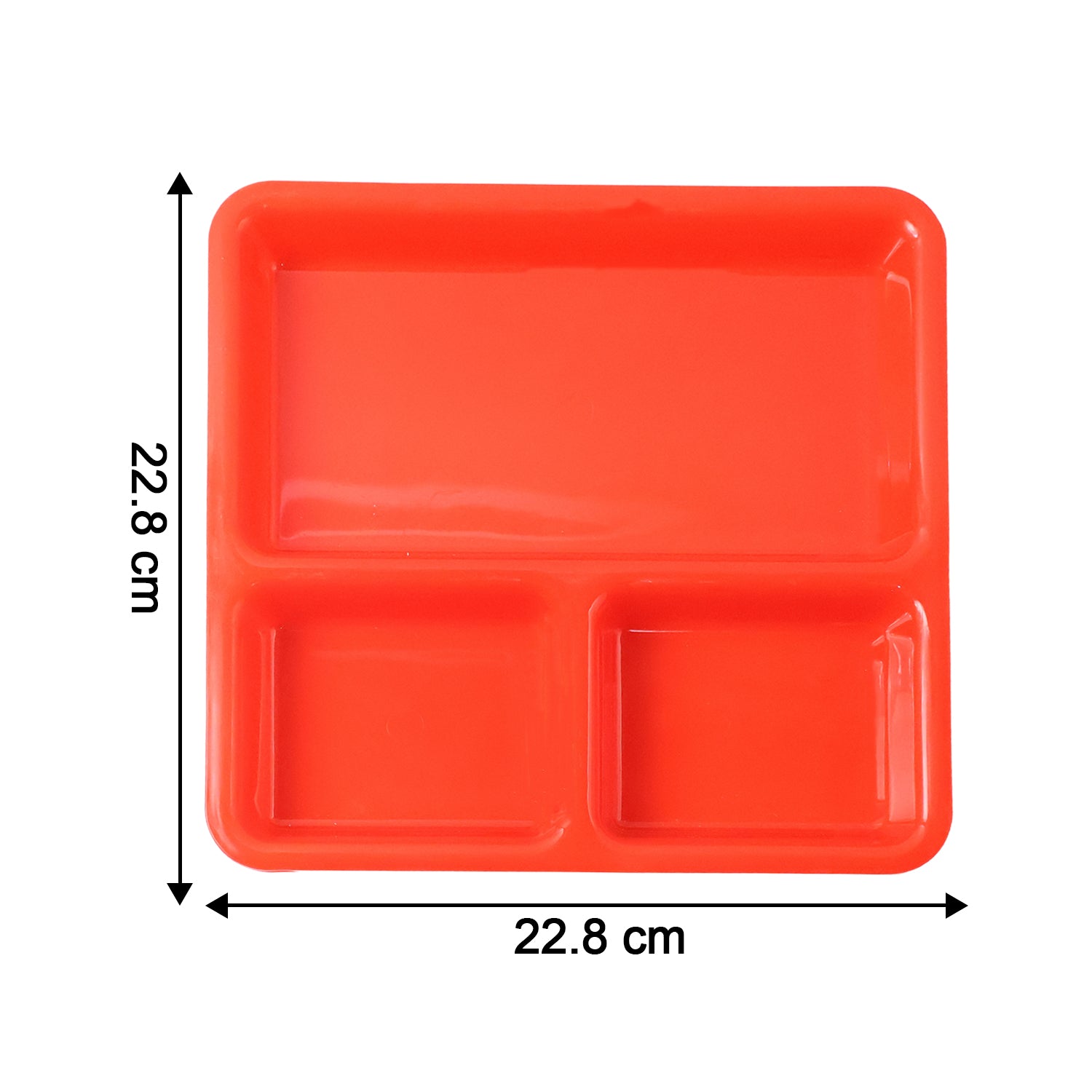 Wukusy plastic 3-compartment rectangular meal serving tray for home and kitchen use, featuring multiple sections for organized serving.