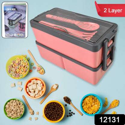 Wukusy plastic 3-layer leak-proof lunch box with three compartments for office meals, made of durable food-grade material.
