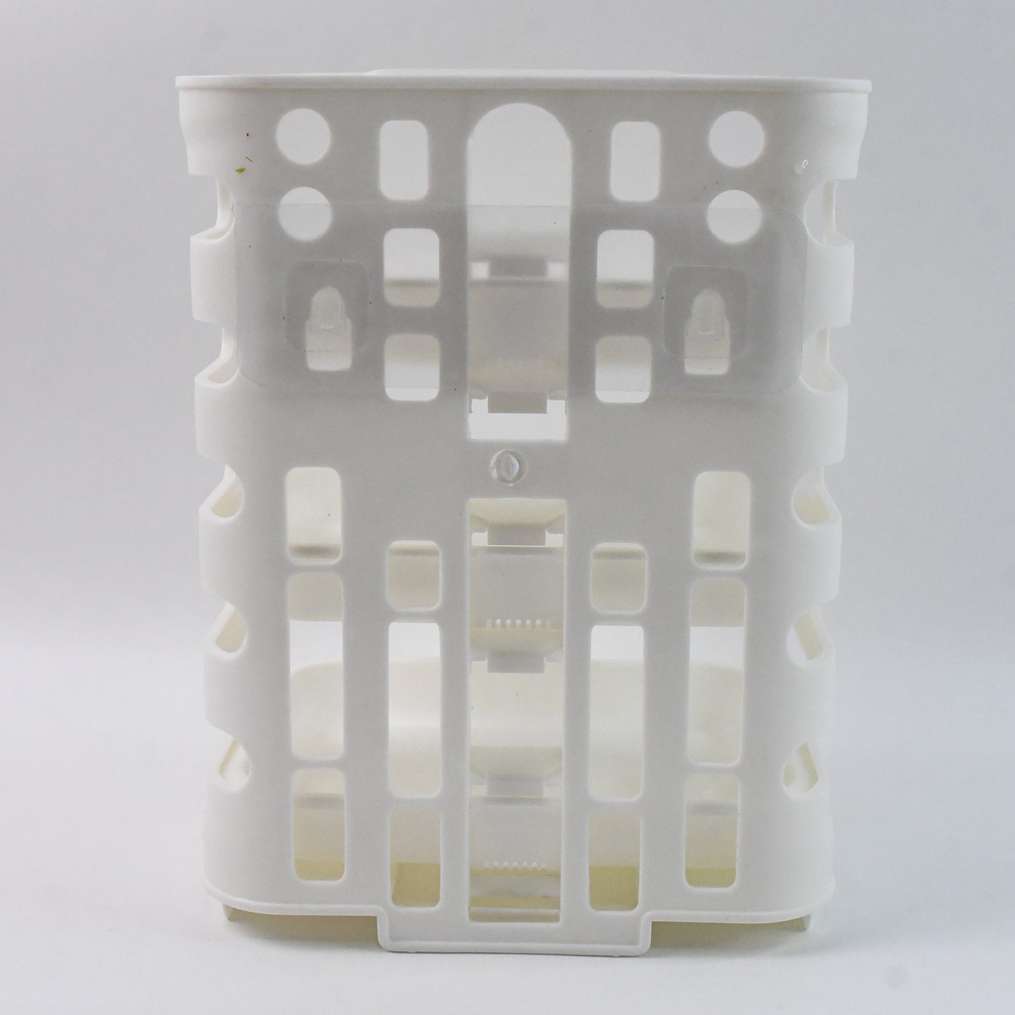 Wukusy plastic 3-layer wall-mounted food organizer rack for kitchen storage, with multiple compartments for pantry items.