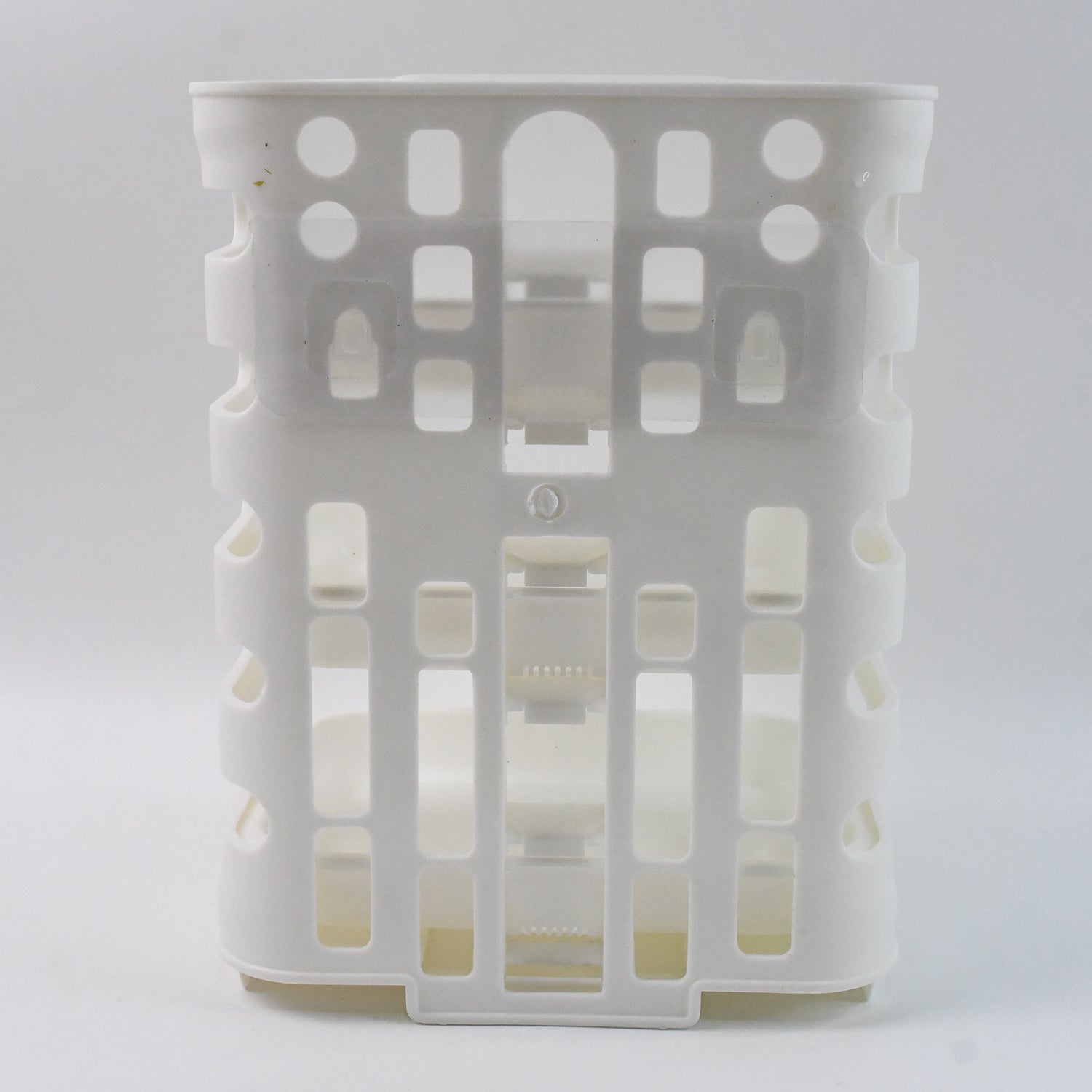Wukusy plastic 3-layer wall-mounted food organizer rack for kitchen storage, with multiple compartments for pantry items.