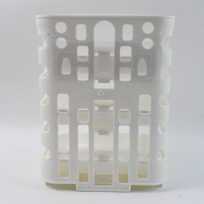 Wukusy plastic 3-layer wall-mounted food organizer rack for kitchen storage, with multiple compartments for pantry items.