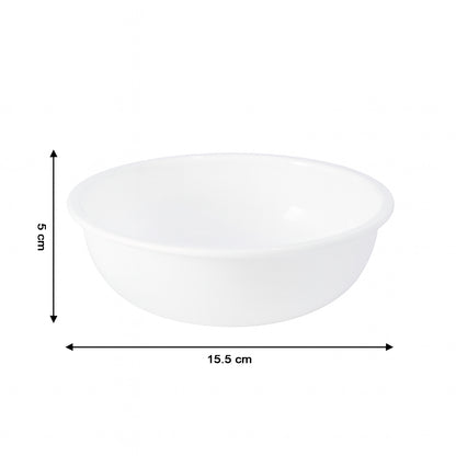 White plastic 6-inch round deep serving bowl from Wukusy, ideal for home and kitchen use, with a smooth, glossy finish.