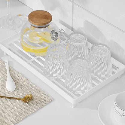 Wukusy plastic bathroom and kitchen organizer storage rack, versatile home and kitchen utility rack for countertop or wall use