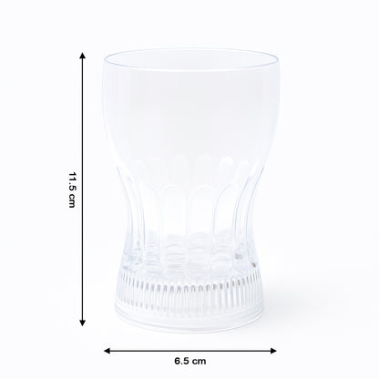 Wukusy plastic fancy LED light glass, 200 ml, clear decorative glass for home and kitchen use.
