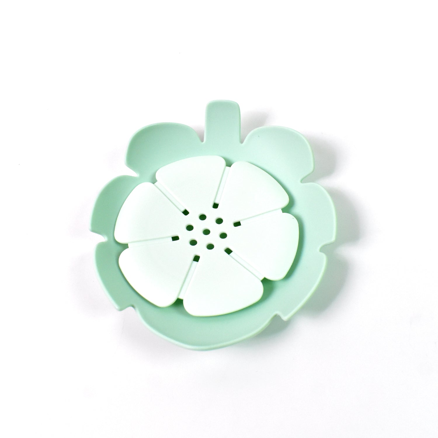 Wukusy plastic flowers soap dish from bathroom accessories set, ideal for home and kitchen shower decor and gift.