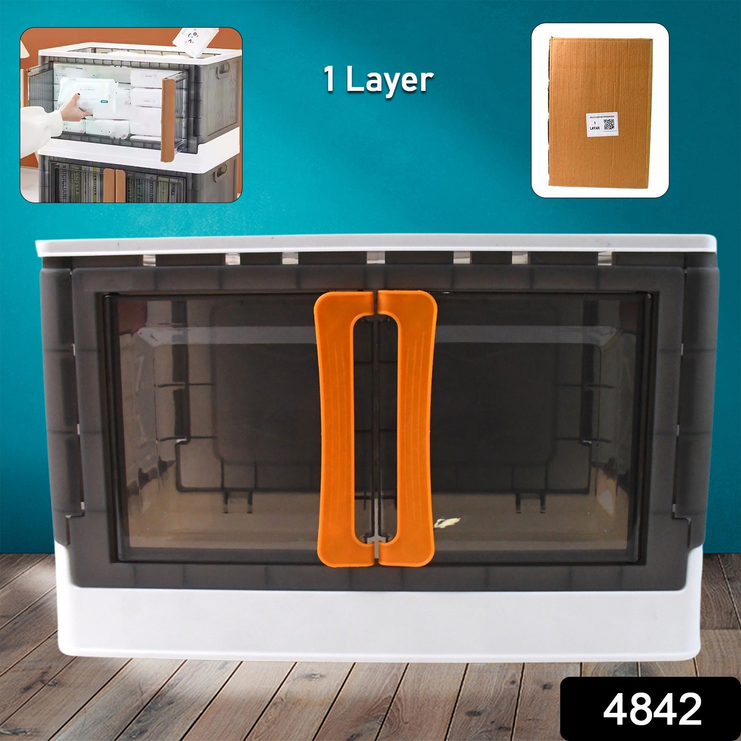 Plastic folding wardrobe storage organizer by Wukusy, 1-layer, lightweight and durable for home closet organization.