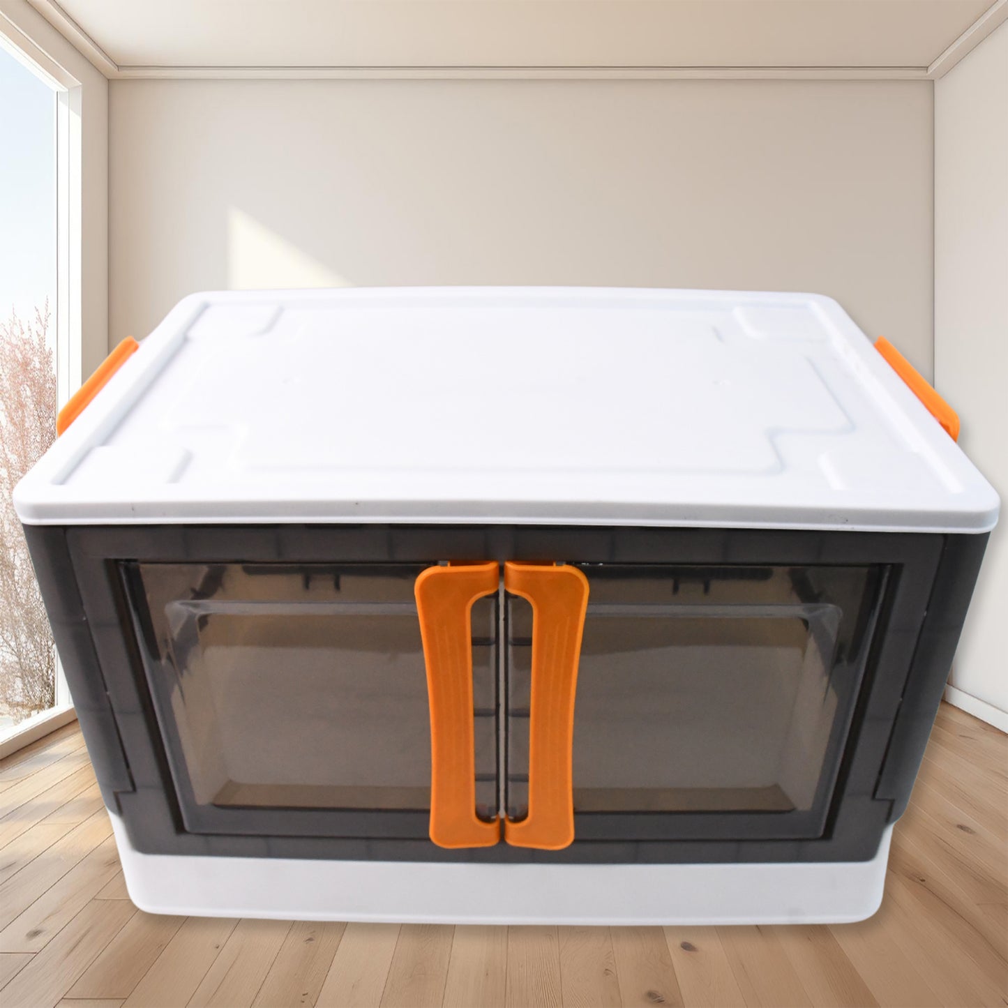 Wukusy plastic folding wardrobe storage organizer, 1-layer, lightweight and durable for home closet organization.