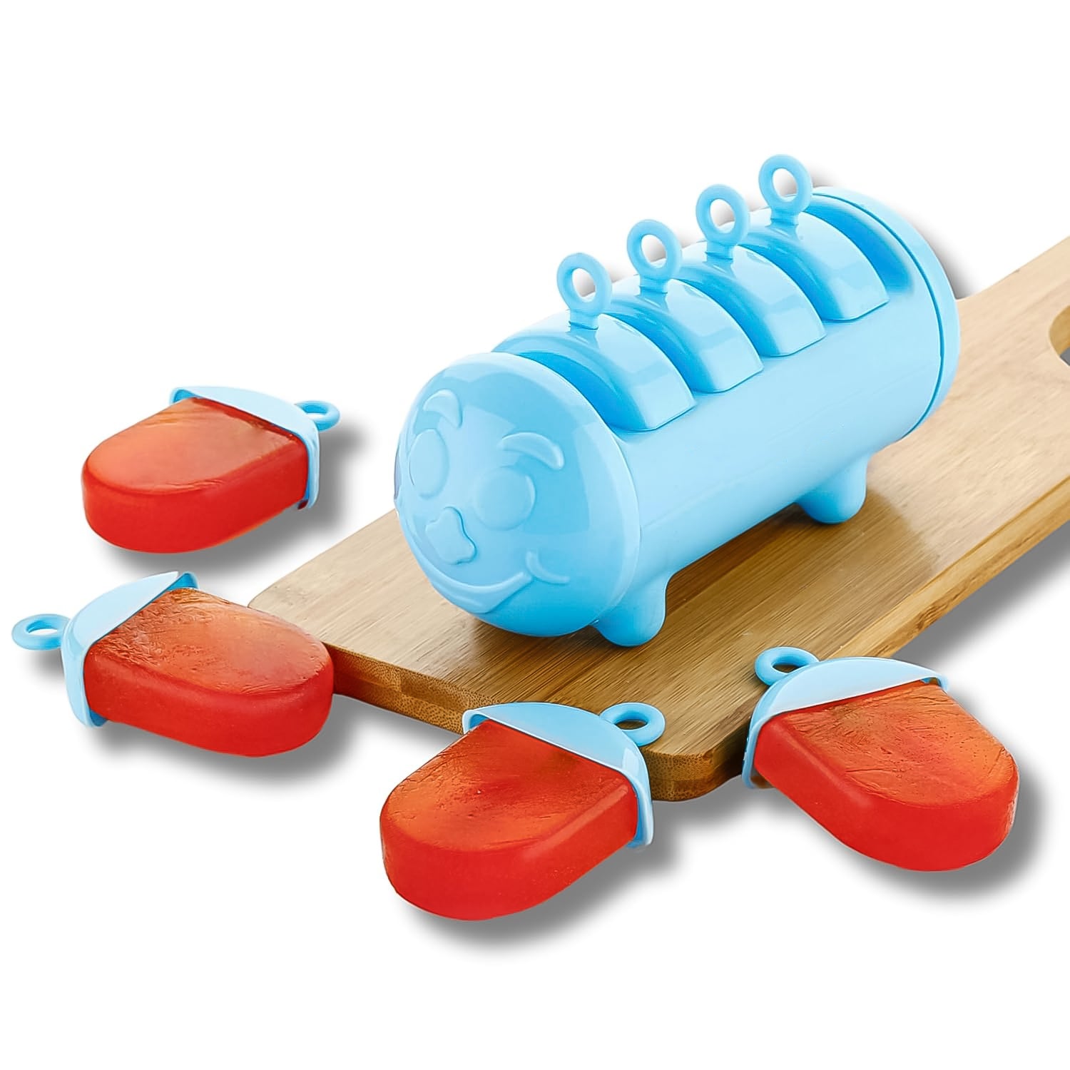 Plastic ice candy maker by Wukusy with 4 compartments, perfect for making kulfi candies at home.