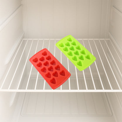 Wukusy plastic ice cube tray set with four reusable trays for home and kitchen use, showing filled trays with ice cubes.
