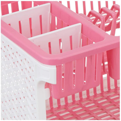 Wukusy plastic kitchen organizer rack with water storing tray, ideal for countertop storage and organization in home and kitchen.