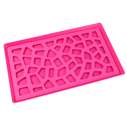 Wukusy plastic kitchen tray with modern hollow design, measuring 40x25 cm, used for serving or organizing in the home kitchen.