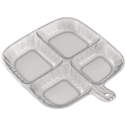 Wukusy plastic kitchen serving tray with four compartments, ideal for food presentation and organization in home and kitchen use.