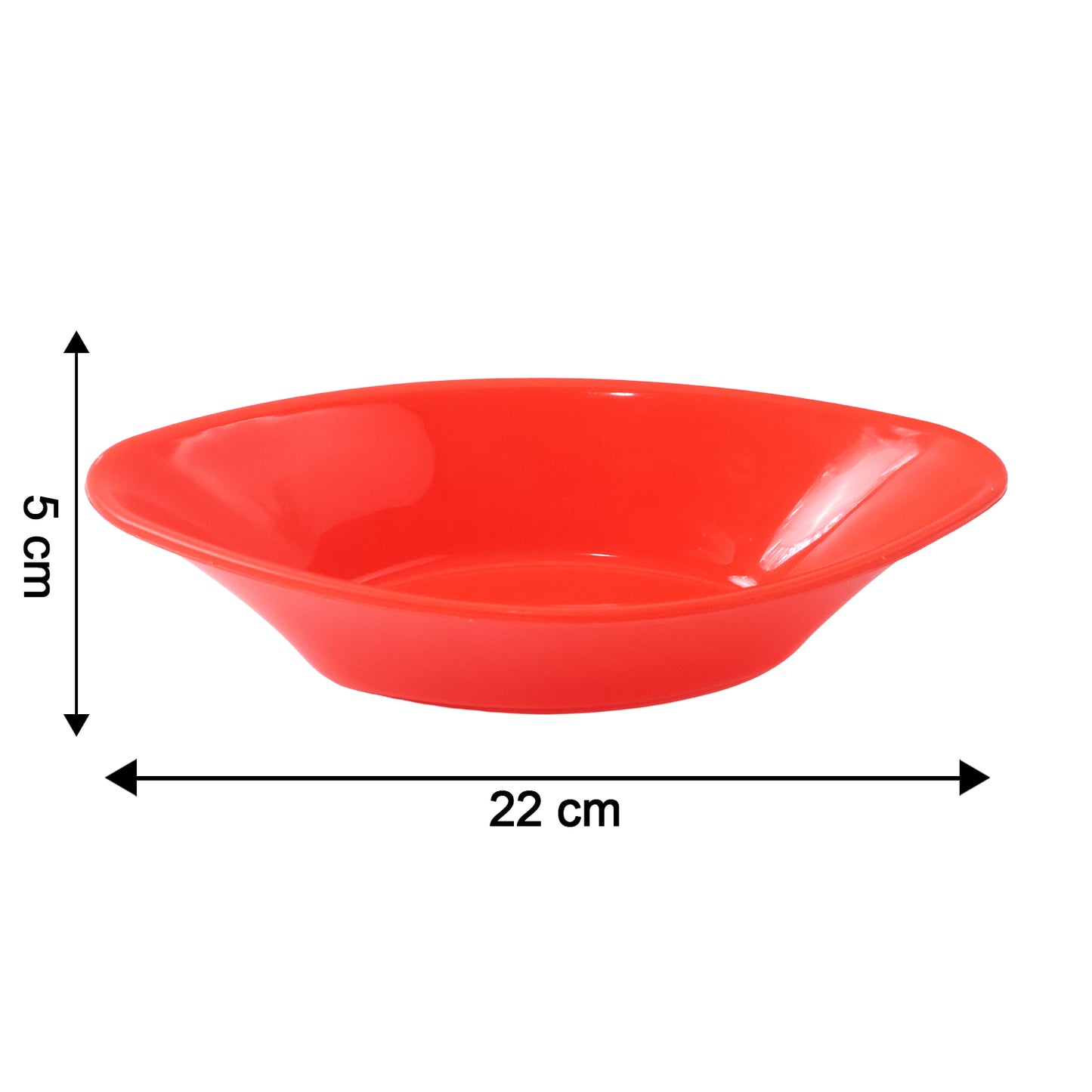Red Wukusy Plastic Marin Serving Bowl, elegant oval deep bowl for home and kitchen use, 1-piece.