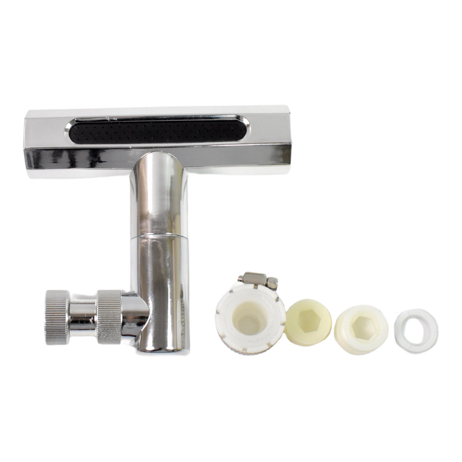Plastic multifunctional universal shower head by Wukusy with adjustable high pressure and water-saving features for home use.