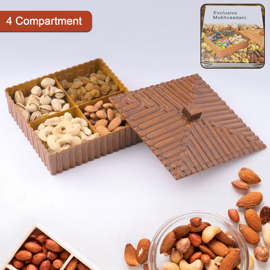 Plastic multipurpose dry fruit and chocolate mouth box by Wukusy, perfect for home storage and presentation.