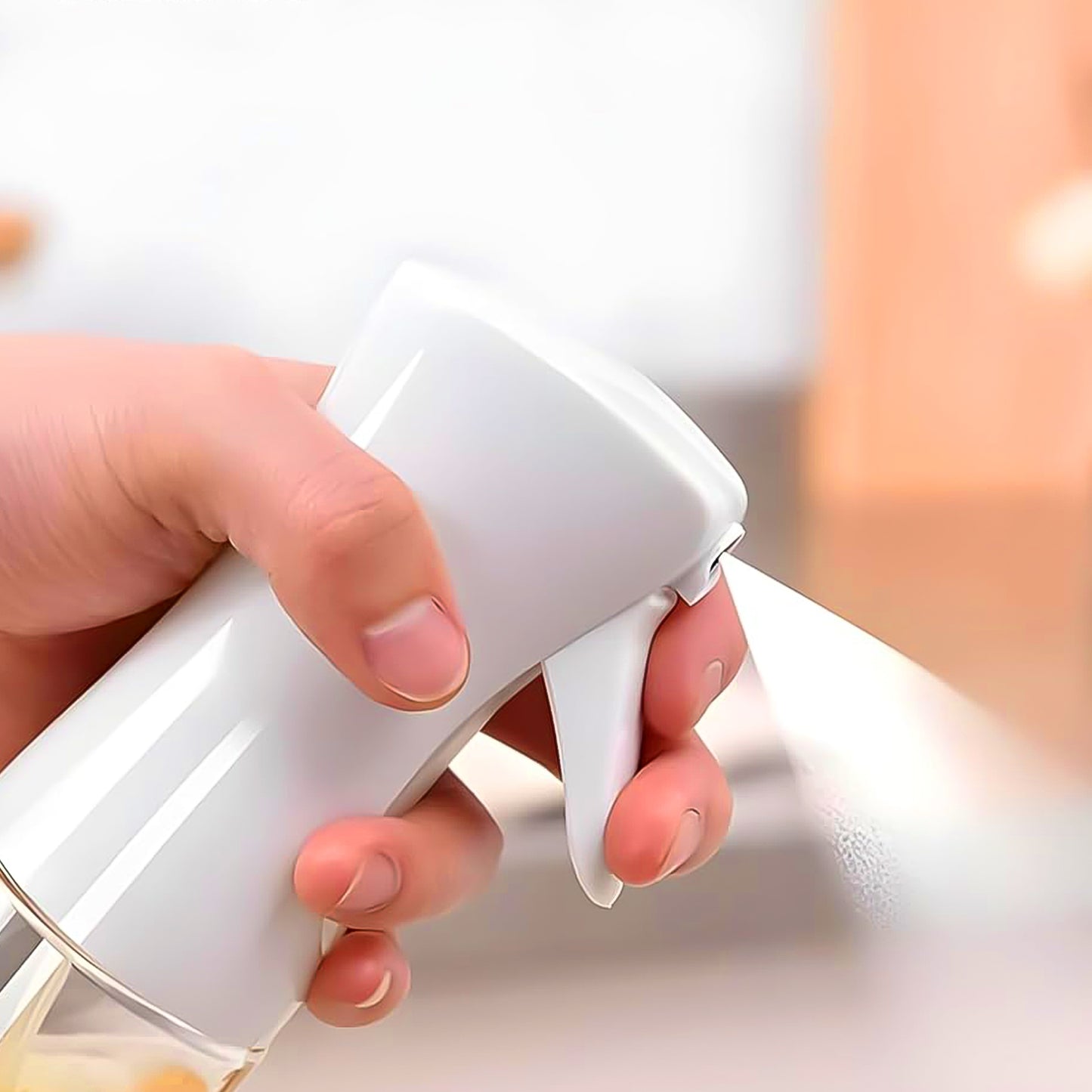 Wukusy plastic oil spray bottle for kitchen, 250ml capacity, in white box, versatile for cooking and seasoning.