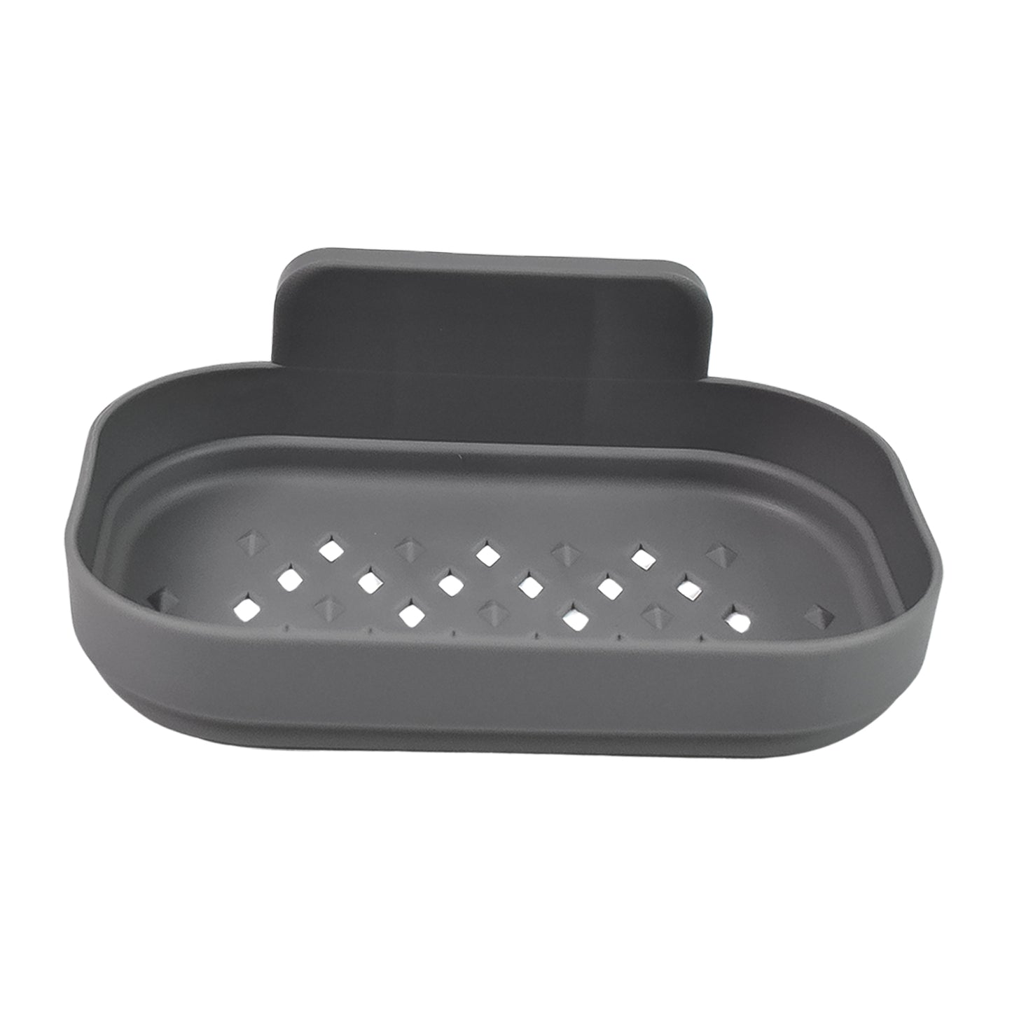 Wukusy plastic soap dish holder for bathroom, wall-mounted and self-adhesive, ideal for shower or sink area.