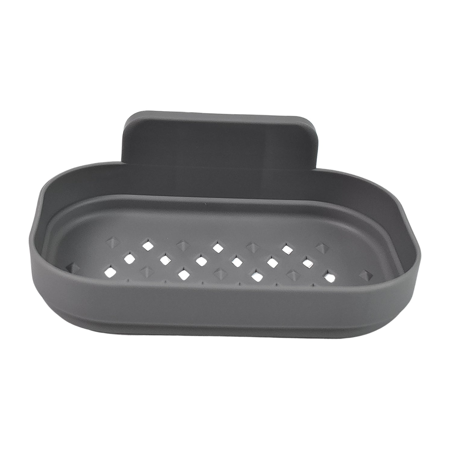 Wukusy plastic soap dish holder for bathroom, wall-mounted and self-adhesive, ideal for shower or sink area.