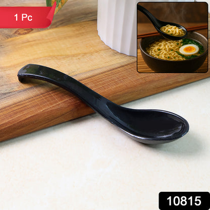 Black plastic soup spoon with a deep bowl, perfect for home use, from Wukusy in the Home & Kitchen collection.