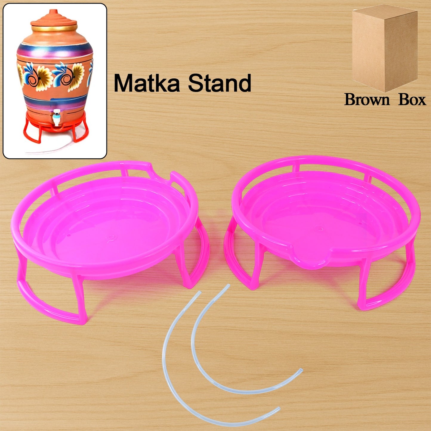 Set of two plastic water pot stands by Wukusy, designed for home and kitchen use, with a sturdy and functional design.