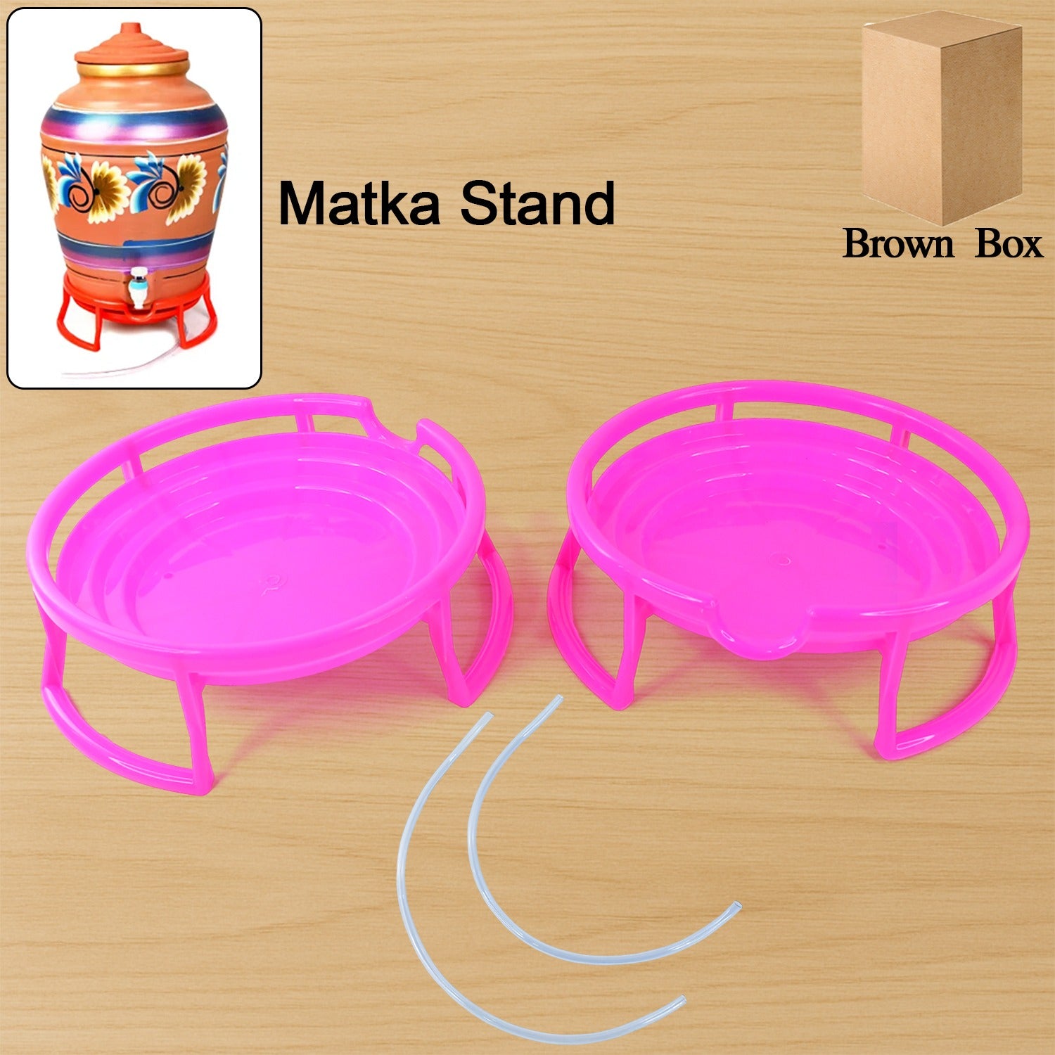 Set of two plastic water pot stands by Wukusy, designed for home and kitchen use, with a sturdy and functional design.