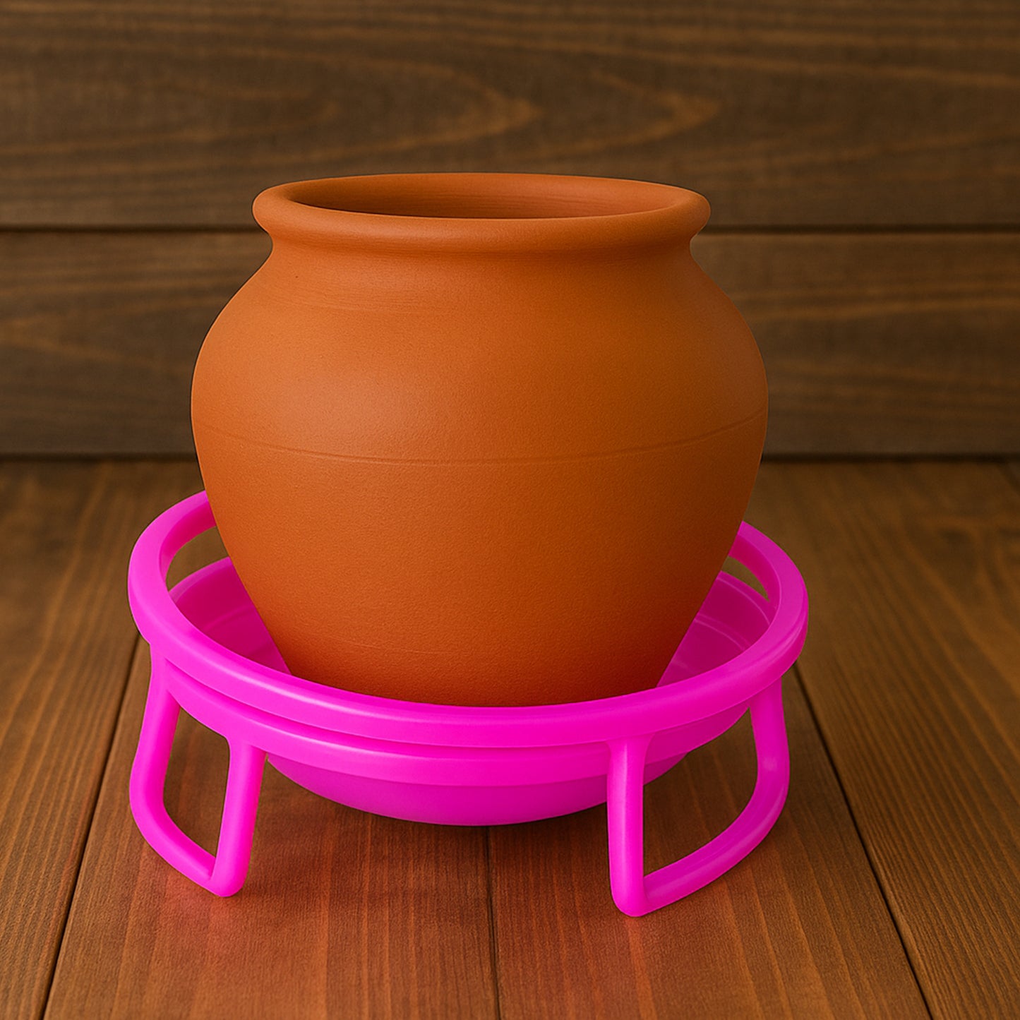 Set of two Wukusy plastic water pot stands for home and kitchen use, designed to elevate and support water containers.