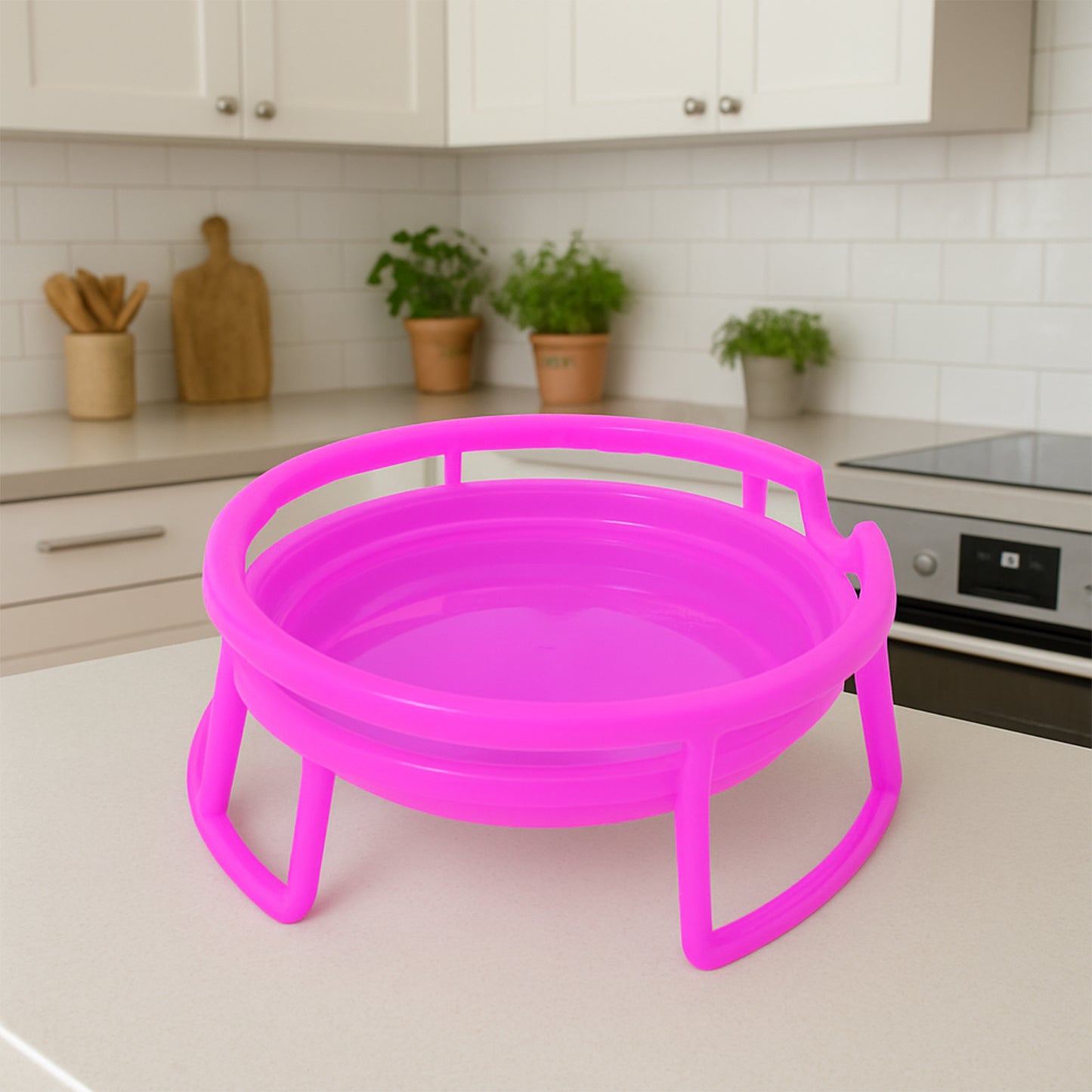 Set of two plastic water pot stands by Wukusy, designed for home and kitchen use, featuring durable and lightweight construction.