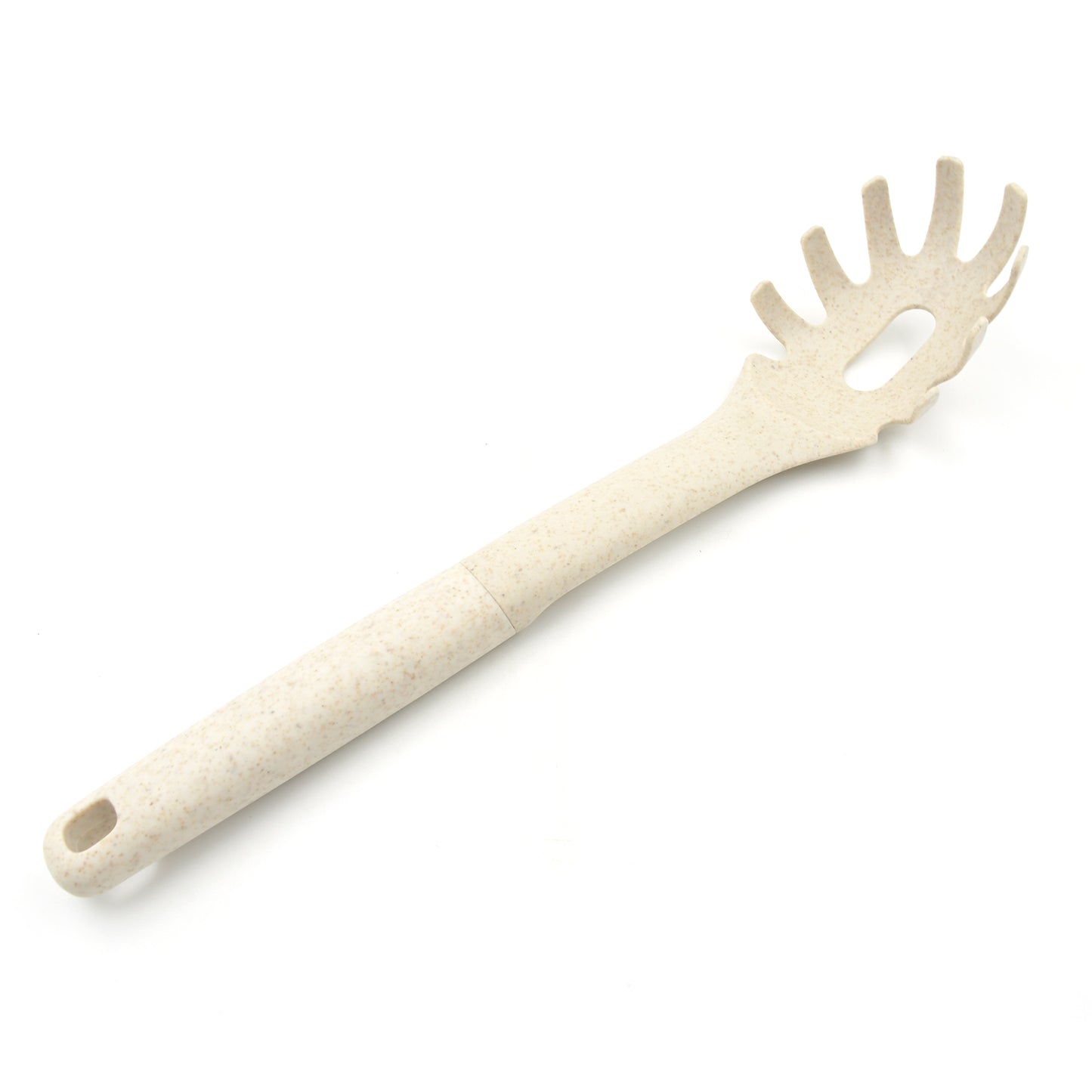 Wukusy plastic kitchen utensils set including whisk, pasta spoon, and soup spoon, heat-resistant and non-stick cookware tools.