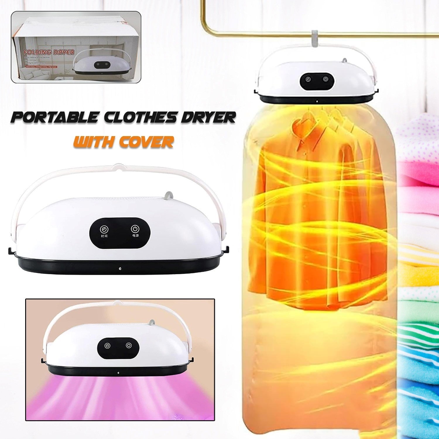 Wukusy portable clothes folding dryer in a home setting, compact and easy to store for efficient drying of garments.
