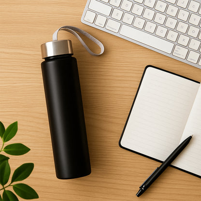 Wukusy portable stainless steel water bottle with strap, 250ml capacity, ideal for home and outdoor use