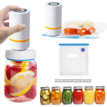 Wukusy portable USB rechargeable vacuum sealer machine for home and kitchen use, compact and easy to operate.
