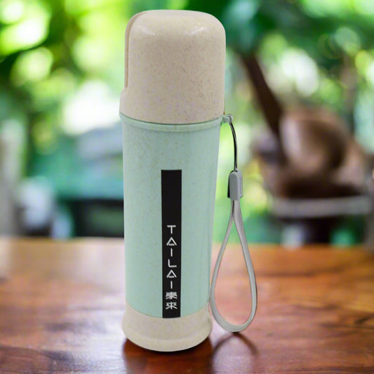 Wukusy portable water bottle, 300ml, with a colorful mixed design, ideal for home and kitchen use.