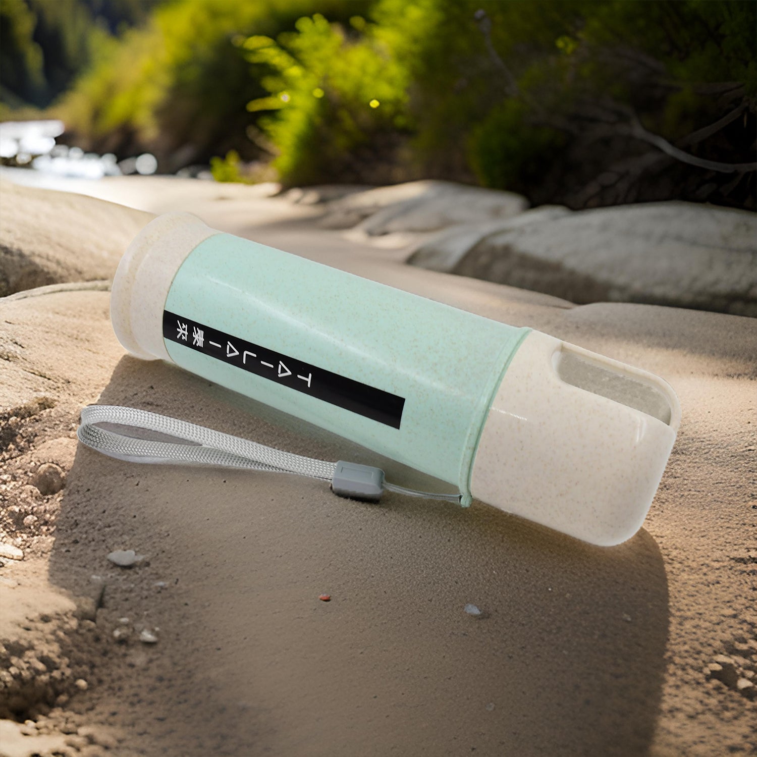 Wukusy portable water bottle, 300ml capacity, mixed colors, home and kitchen use, with a sleek design and secure lid.