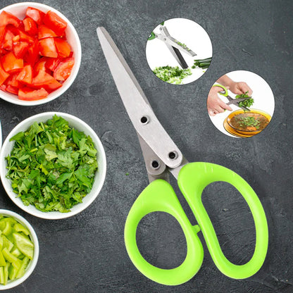 Wukusy premium 5-blade multipurpose kitchen scissors with cleaning comb for versatile cutting and easy cleaning in home kitchen
