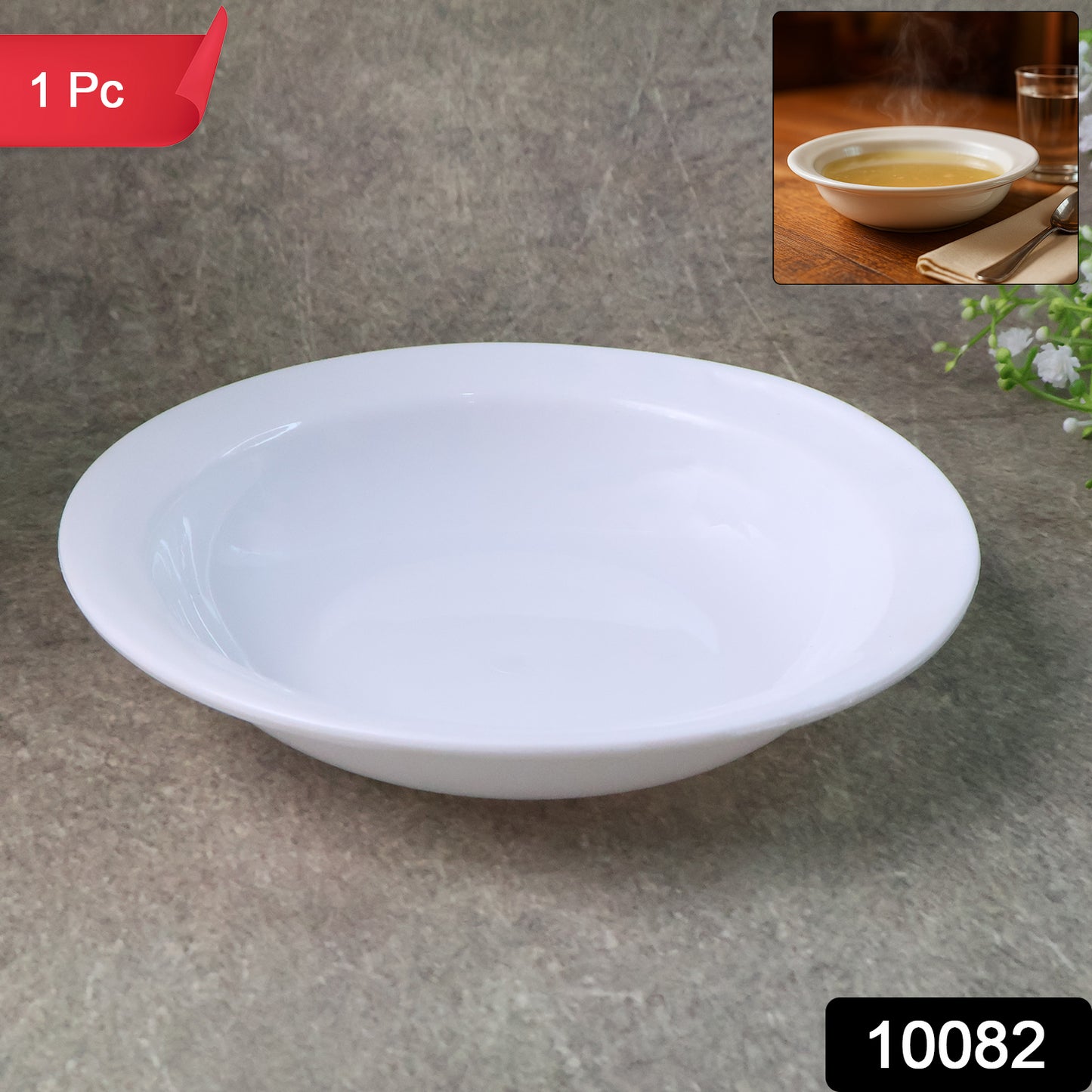 Wukusy premium deep round curry bowl for serving soups and curries, made of durable ceramic with a sleek design.