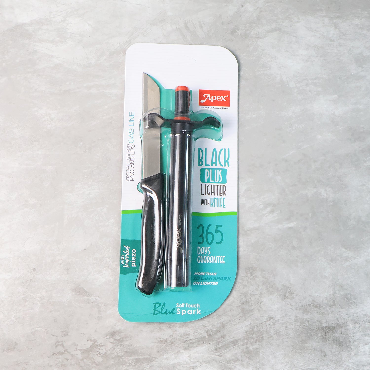 Wukusy premium kitchen knife and gas lighter combo set, featuring a sharp stainless steel knife and convenient lighter for home cooking.