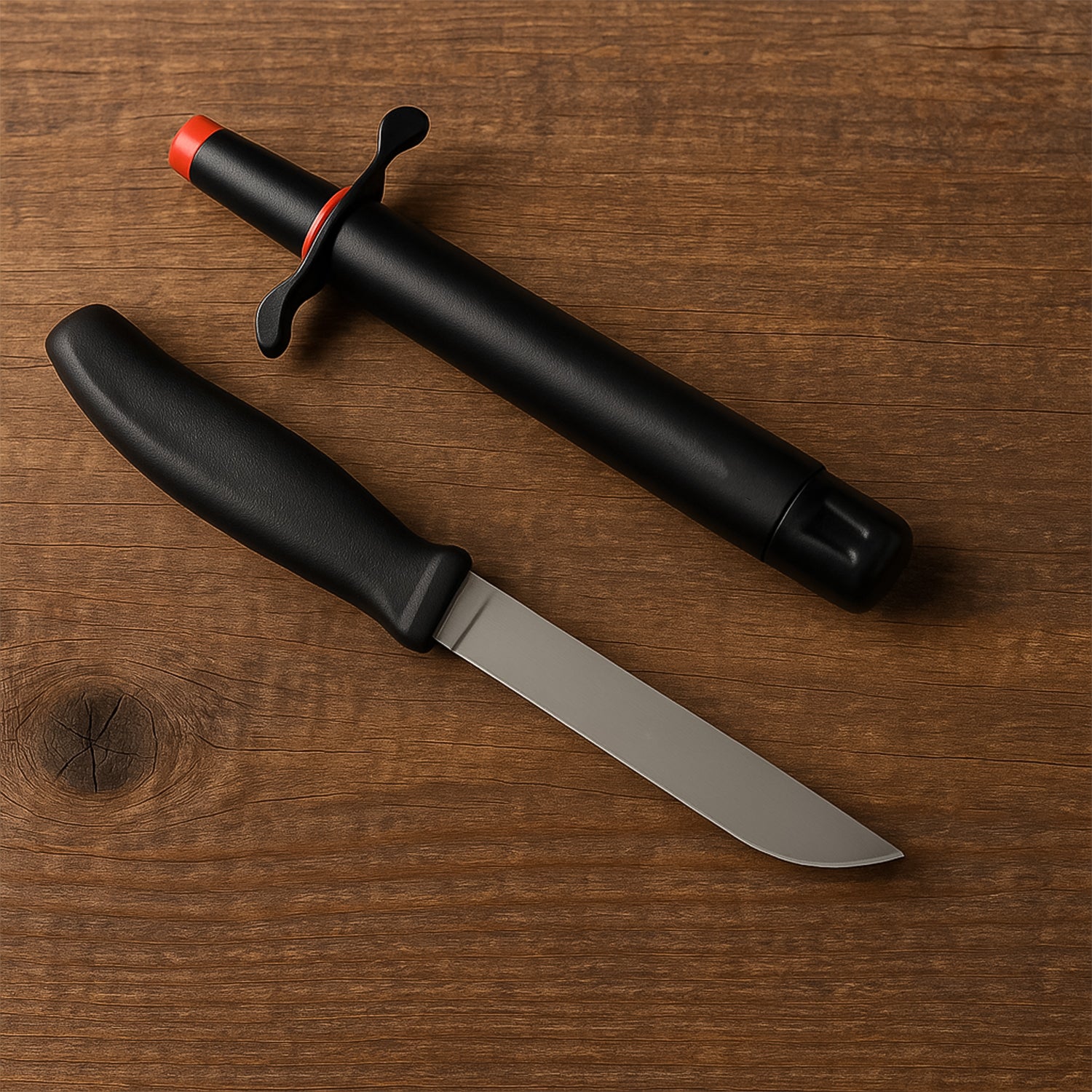 Wukusy premium kitchen knife and gas lighter combo set, featuring a stainless steel knife and safety lighter for home cooking.